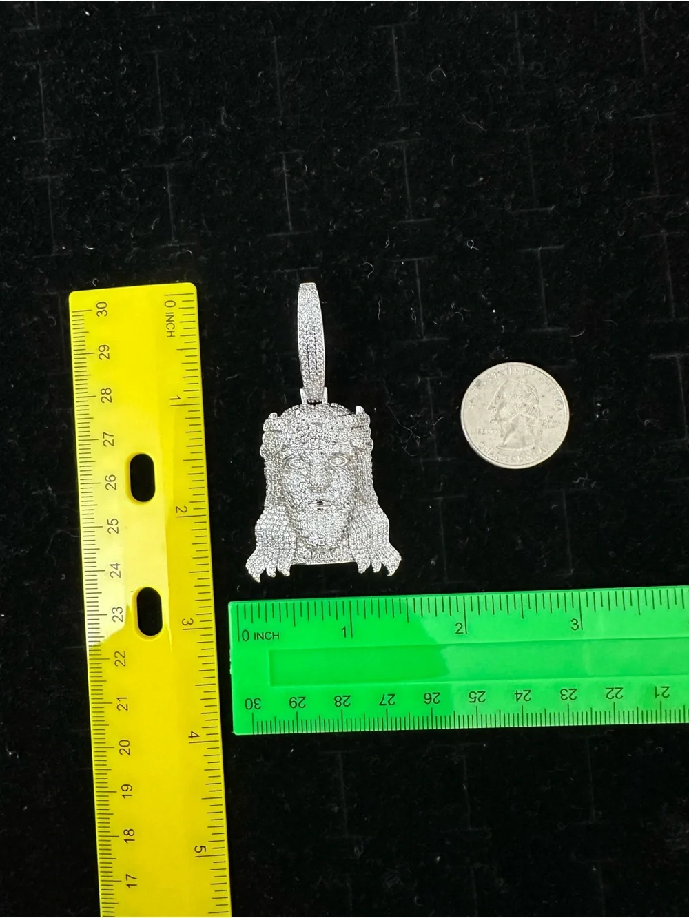 New Silver plated Crowned Jesus Head Pendant charm